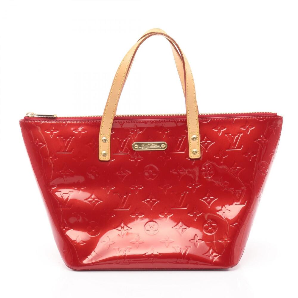 Louis Vuitton Bellevue Handbag Leather Vernis Red